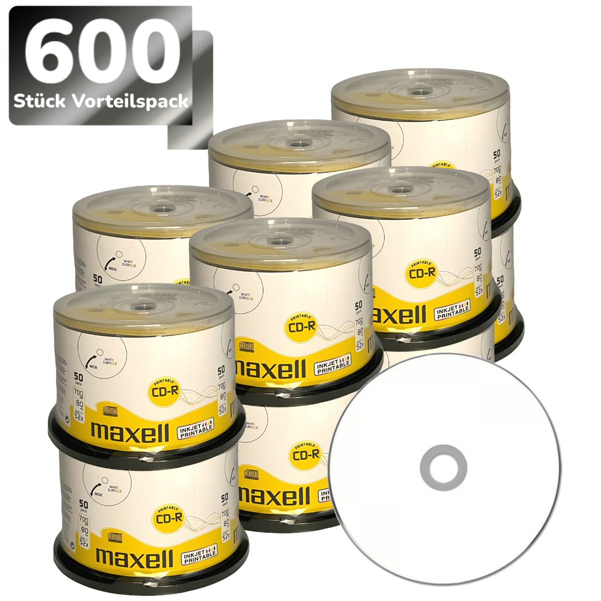 CD-R printable 700 MB full printable 52x|600 St| Maxell