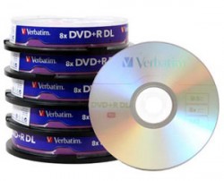Verbatim DVD+R Double Layer 8.5 GB gelabelt - 8x - 50 St�ck in Cakebox