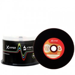XLayer CD-R Black Dye Vinyl 700 MB gelabelt \(Ritek\)  - 48x - 50 St�ck in Cakebox
