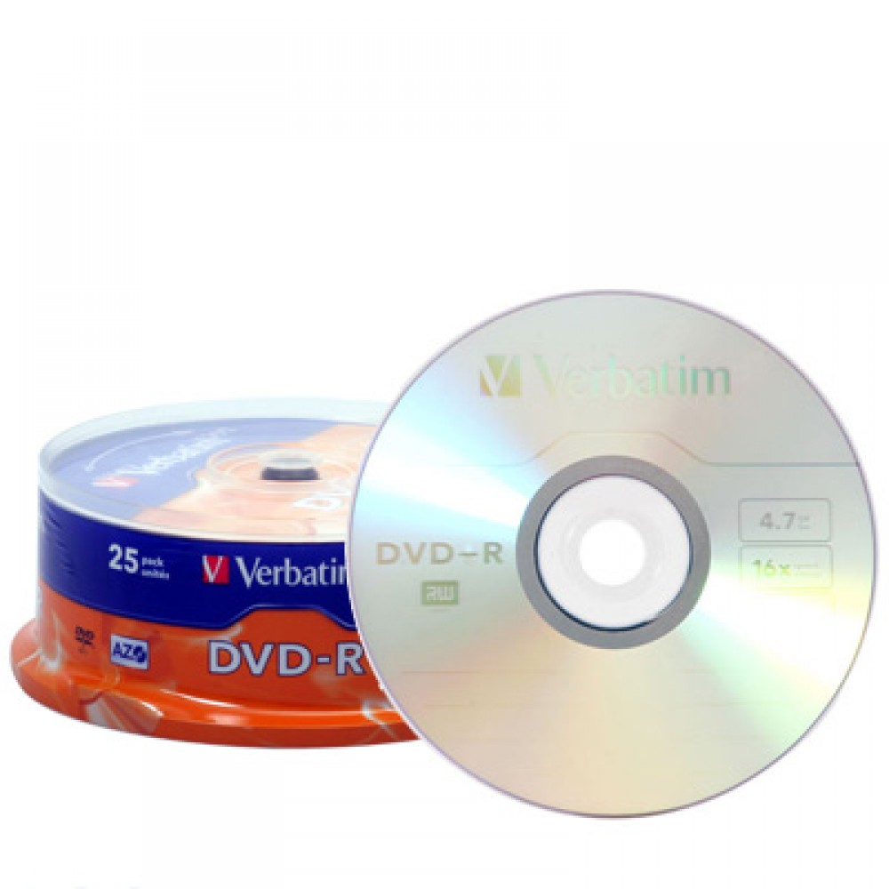 Verbatim DVD-R 4.7 GB AZO labelled - 16x - 25 pcs in Cakebox