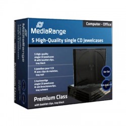 MediaRange Jewelcase f�r 1 CD/DVD - schwarz - 5 St�ck
