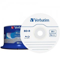 Verbatim Blu-Ray BD-R 25 GB gelabelt - 6x - 50 St�ck in Cakebox