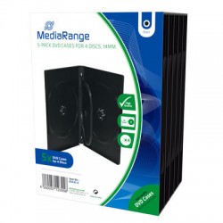 MediaRange DVD H�lle f�r 4 CD/DVD -  14 mm schwarz - 5 St�ck