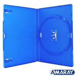 AMARAY Premium DVD Hlle fr 1 CD/DVD - 14 mm blau - 10