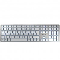 CHERRY KC 6000 SLIM Kabelgebundene Tastatur, Silber/ Wei, USB (QWERTZ - DE)