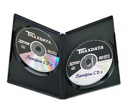 DVD H�lle SLIM f�r 2 CD/DVD, 7 mm, schwarz | 100 St�ck