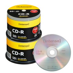 Intenso CD-R 700 MB gelabelt - 52x - 100 Stck in Cakeb