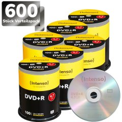 Intenso DVD+R 4.7 GB gelabelt - 16x - 600 Stck in Cake