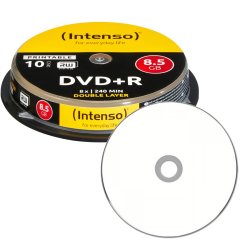 Intenso DVD+R Double Layer 8.5 GB voll bedruckbar 8x - 10 Stck in Cakebox