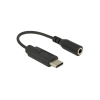 KAB USB C > Adapter Klinkenbuchse 14 cm schwarz fr Handys Delock