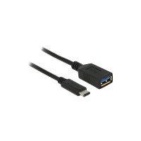 KAB USB C > Adapter USB Typ-A Buchse 15 cm schwarz Delock