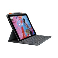 Logitech Slim Folio Bluetooth Tastatur und Schutzhlle iPad 7. Gen Gray