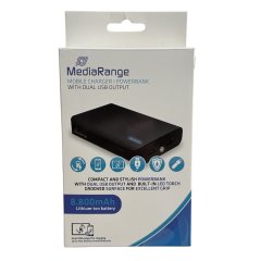 MediaRange Powerbank 8.800 mAh - Mobiles Ladeger�t mit zwei USB-Ausg�ngen und LED-Taschenlampe