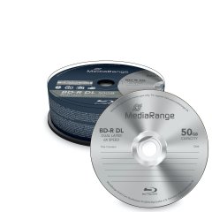 MediaRange Blu-Ray Dual Layer 50GB gelabelt - 6X - 25 St�ck in Cakebox