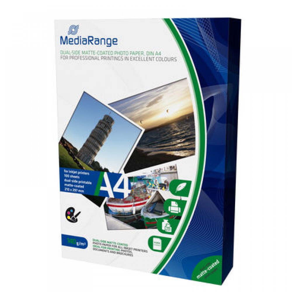 Mediarange Din Photo Paper Matt All Sides 140 G 100 Sheets Disco Bianco Cd Rohlinge Dvd Rohlinge Blu Ra