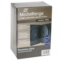 MediaRange DVD H�lle f�r 10 CD/DVD - 33 mm schwarz - 3 St�ck