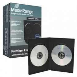 MediaRange DVD H�lle f�r 2 CD/DVD - 14 mm schwarz - 5 St�ck