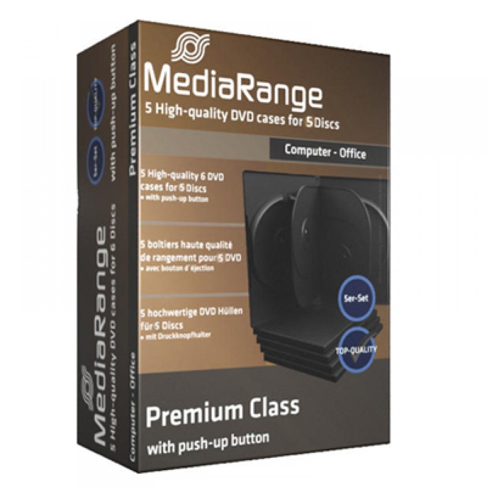 Mediarange Dvd Hulle Fur 5 Cd Dvd 21 Mm Schwarz 5 Stuck