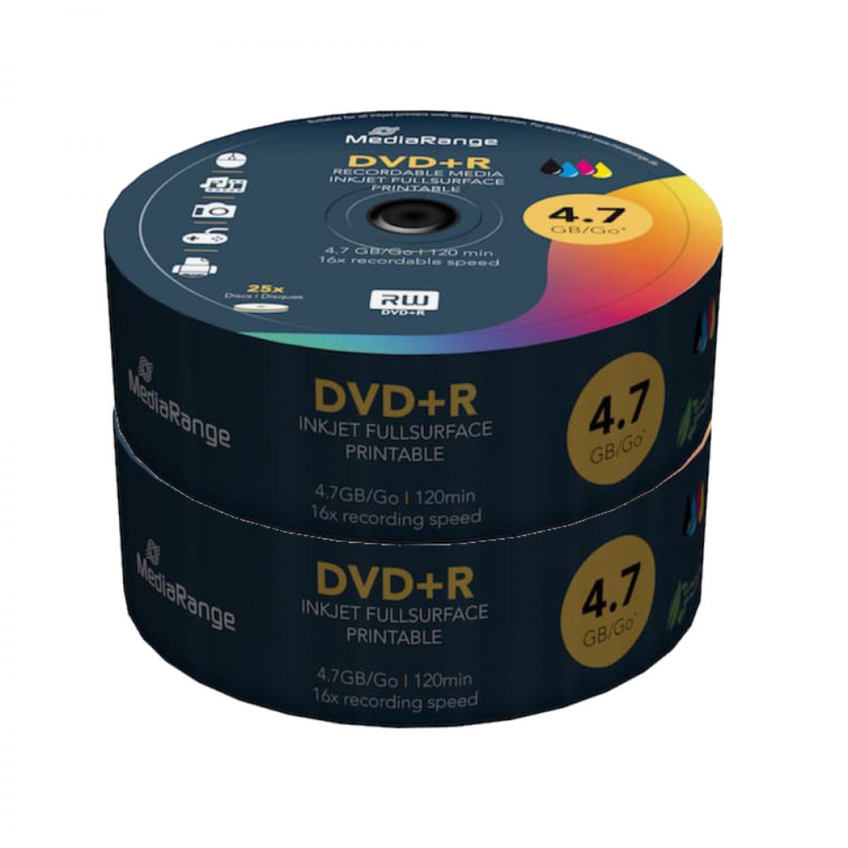 MediaRange DVD+R 4.7 GB full printable 16x 50 pcs