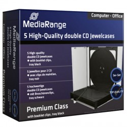 MediaRange Jewelcase f�r 2 CD/DVD - schwarz - 5 St�ck