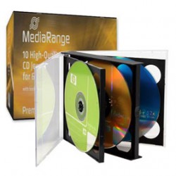 MediaRange Jewelcase f�r 6 CDs/DVDs - schwarz - 10 St.