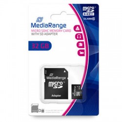 MediaRange Micro SDHC Memory Card Class10 with SD-Card Memory - 32 GB