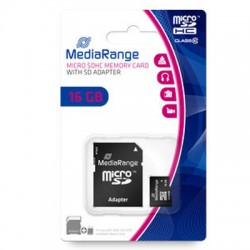 MediaRange Micro SDHC Speicherkarte Class10 mit SD-Kart