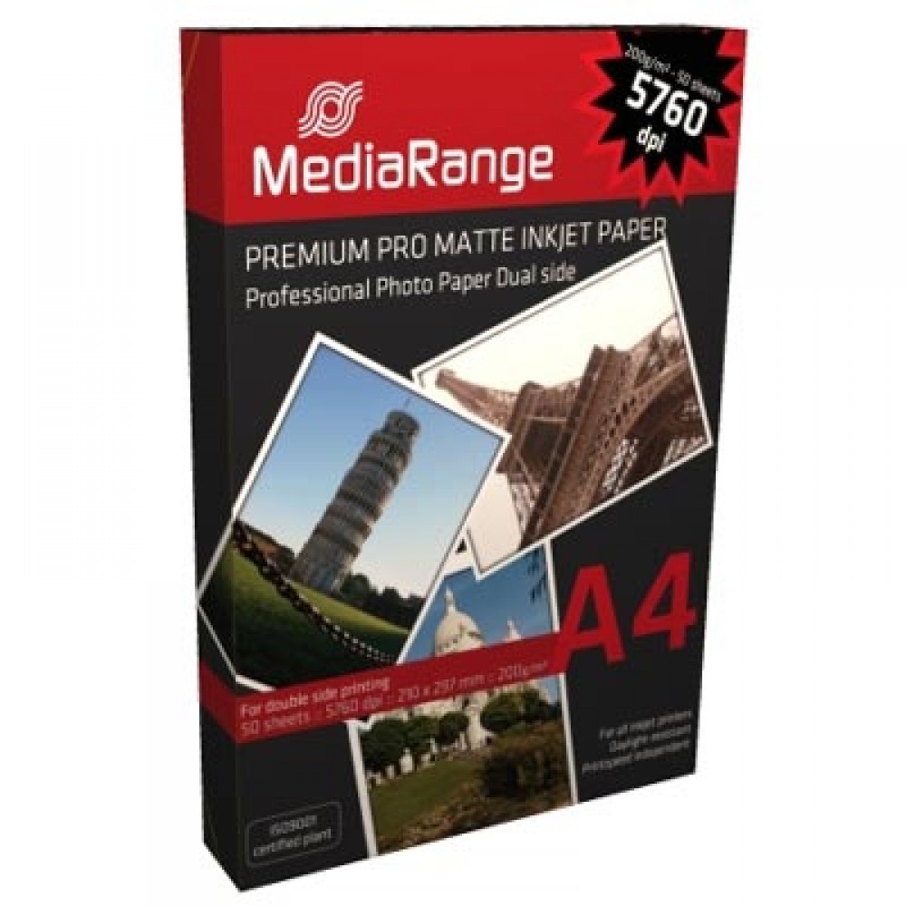 MediaRange Photo Paper DIN A4 - matte 2 sides - 200 g -50 sheets