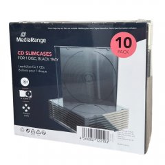 MediaRange Slimcase fr 1 CD/DVD - schwarz - 10 Stck