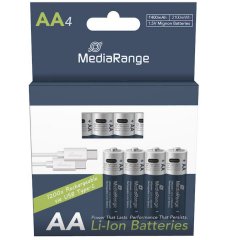 MediaRange USB-C Li-Ion AA Batterien | Wiederaufladbar