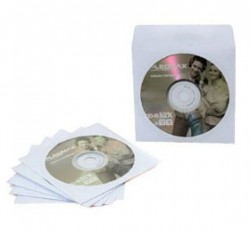 Papercases f�r 12 cm CD/DVD mit selbstklebender Lasche + Sichtfenster - 100 St�ck