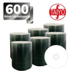 Taiyo Yuden DVD-R 4.7 GB voll bedruckbar - 16x - 600 St