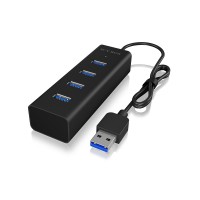 USB 3.0 to 4-Port Type-A, Aluminium, black ICY BOX