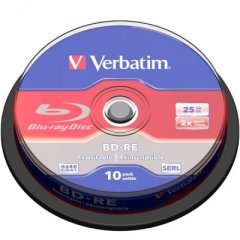 Verbatim BD-RE 25 GB gelabelt - 2x - 10 Stck in Cakebox 