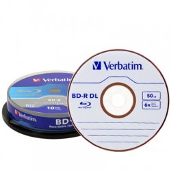 Verbatim Blu-Ray BD-R Dual Layer 50 GB gelabelt - 6x - 10 St�ck in Cakebox