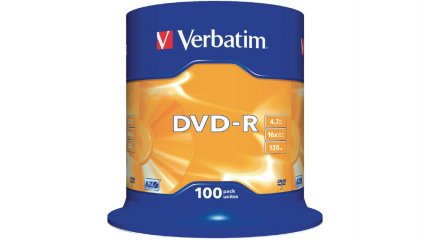 Verbatim DVD-R 4.7 GB AZO gelabelt - 16x - 100 Stck in