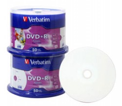 Verbatim DVD+R 4.7 GB voll bedruckbar - 16x - 100 Stck