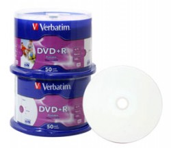 Verbatim DVD+R 4.7 GB voll bedruckbar - 16x - 100 St�ck
