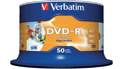 Verbatim DVD-R 4.7 GB voll bedruckbar - 16x - 50 Stck in Cakebox