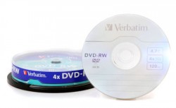 Verbatim DVD-RW 4.7 GB gelabelt - 4x - 10 Stck in Cake
